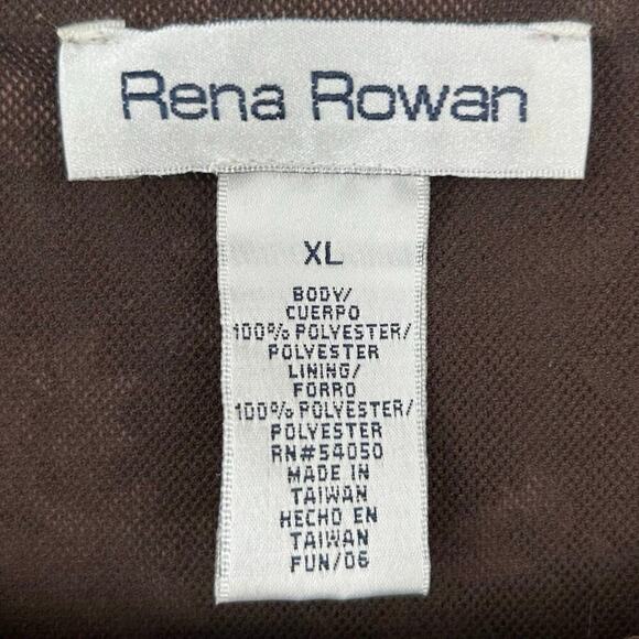 Rena Rowan Women 3/4 Sleeve Y2K Mesh Top Brown Fairy Grunge Boho Western Size XL - Picture 3 of 8